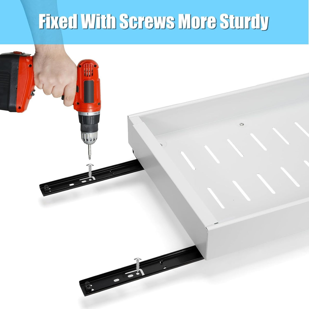 Set of 2 Adjustable Pull-Out Storage Bins for Cabinets