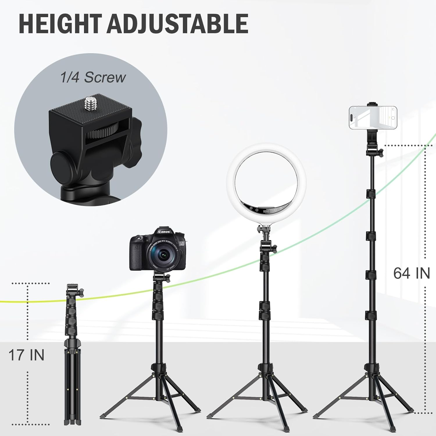 Adjustable Tripod Stand for Smartphones and Cameras