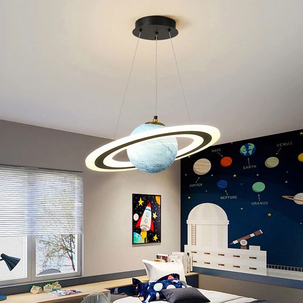 Children's LED Hanging Light Fixture - Starry Night Design