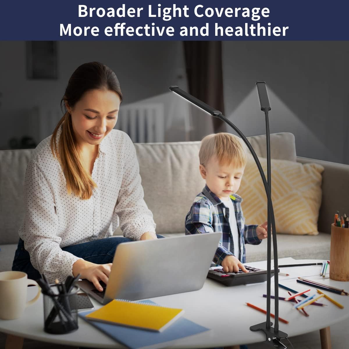 Clip-On Desk Lamp with 77 LEDs and 70 cm Flexible Neck