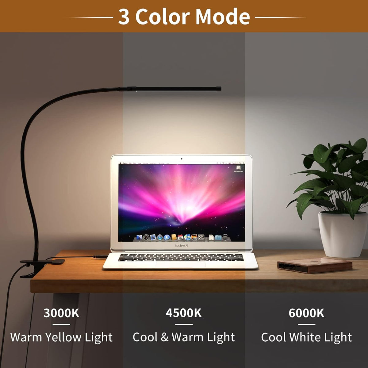 Flexible Gooseneck Desk Lamp with 77 LEDs and USB Power