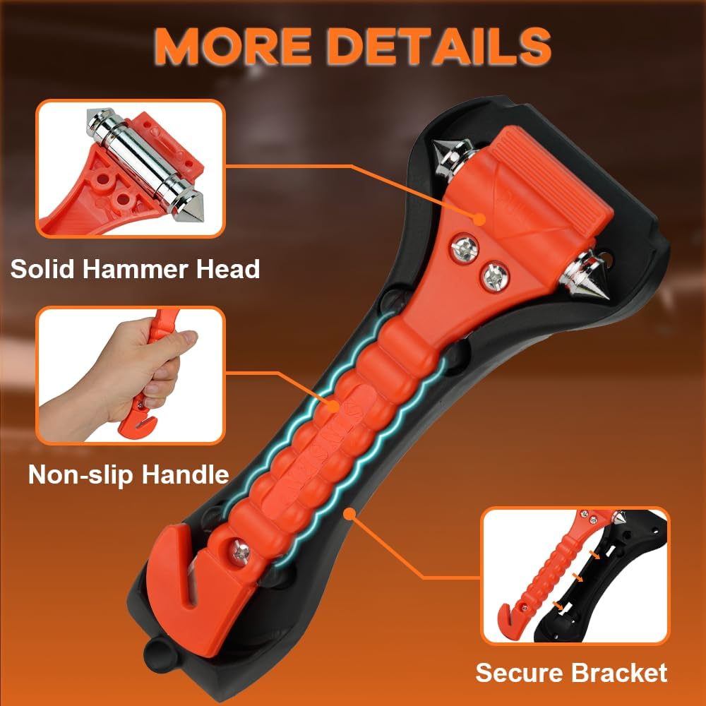 Emergency Escape Tool Kit: 2-in-1 Car Window Breaker & Seatbelt Cutter