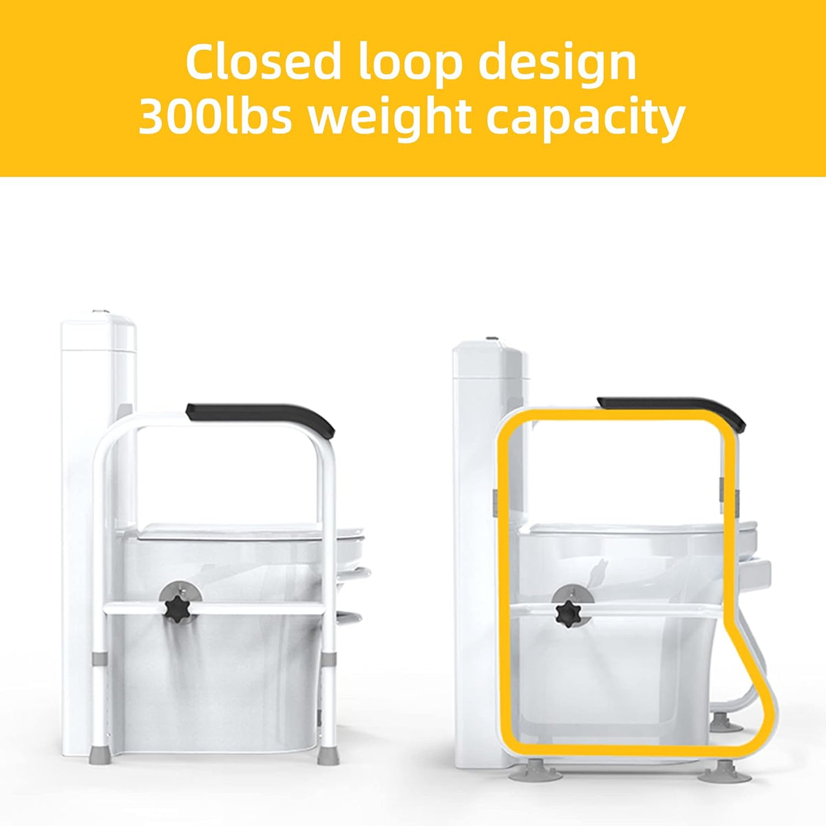 Toilet Safety Frame with Adjustable Supports