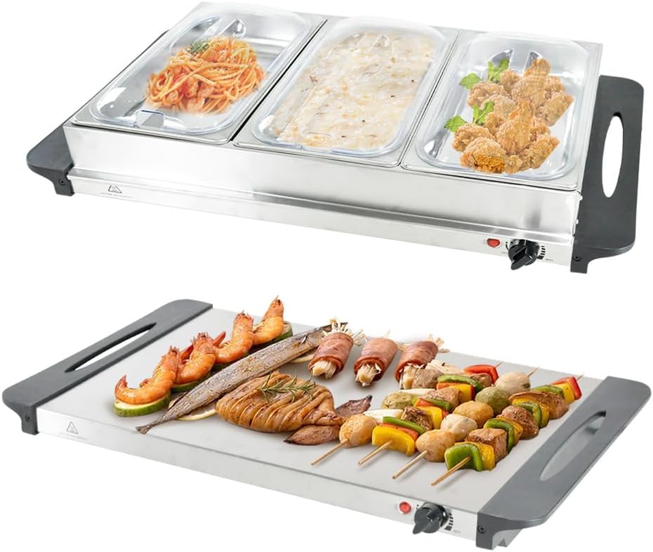 Food Warmer with Three 2.5-Liter Containers and Temperature Control