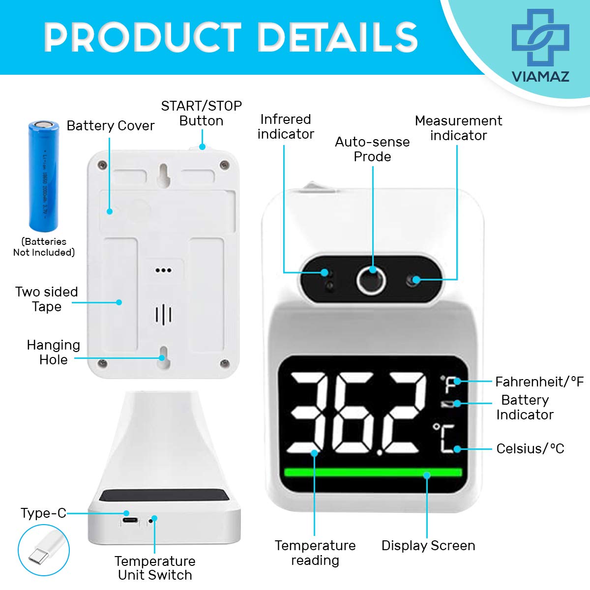 Non-Contact Wall-Mounted Infrared Thermometer