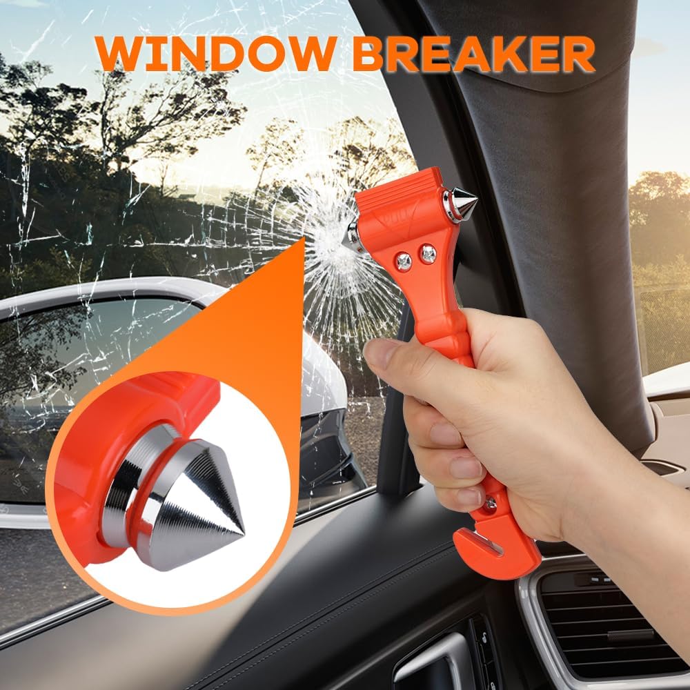 Emergency Escape Tool Kit: 2-in-1 Car Window Breaker & Seatbelt Cutter