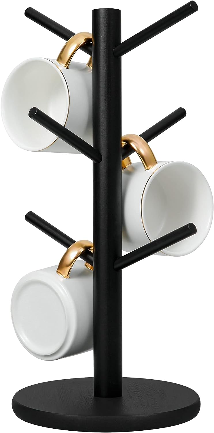 Elegant Wooden Mug Organizer Stand