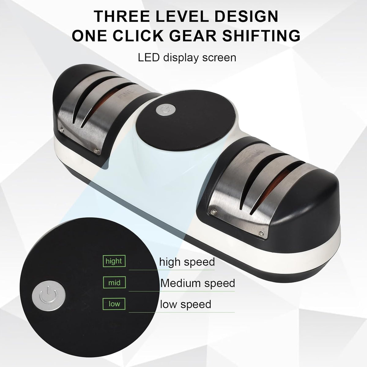 Three-Speed Electric Knife Sharpener with LED Display