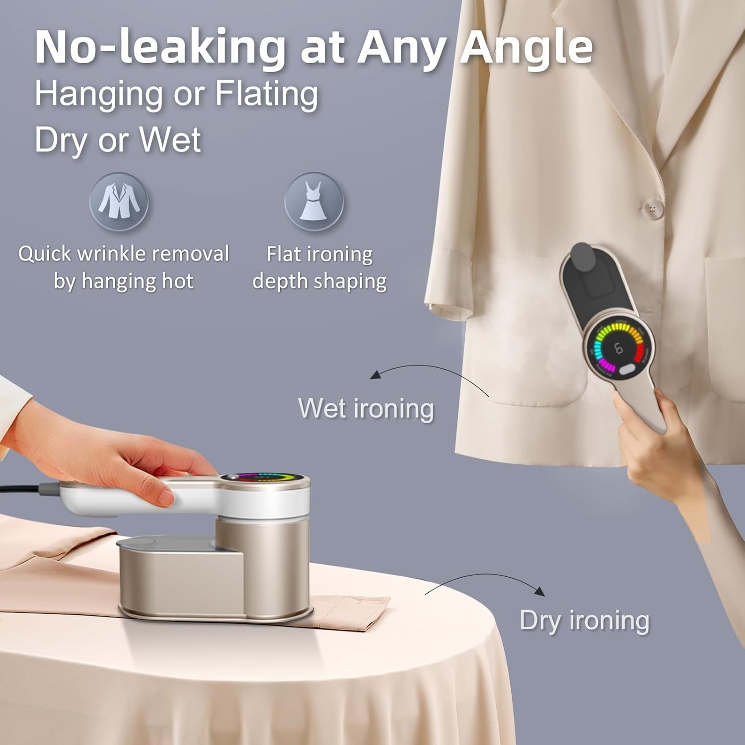 1200W Portable Steam Iron for Travel with 6 Settings and AU Plug