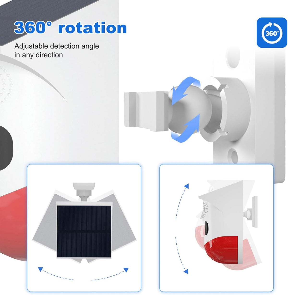 120 dB Solar Motion Detector Alarm with LED Strobe Light