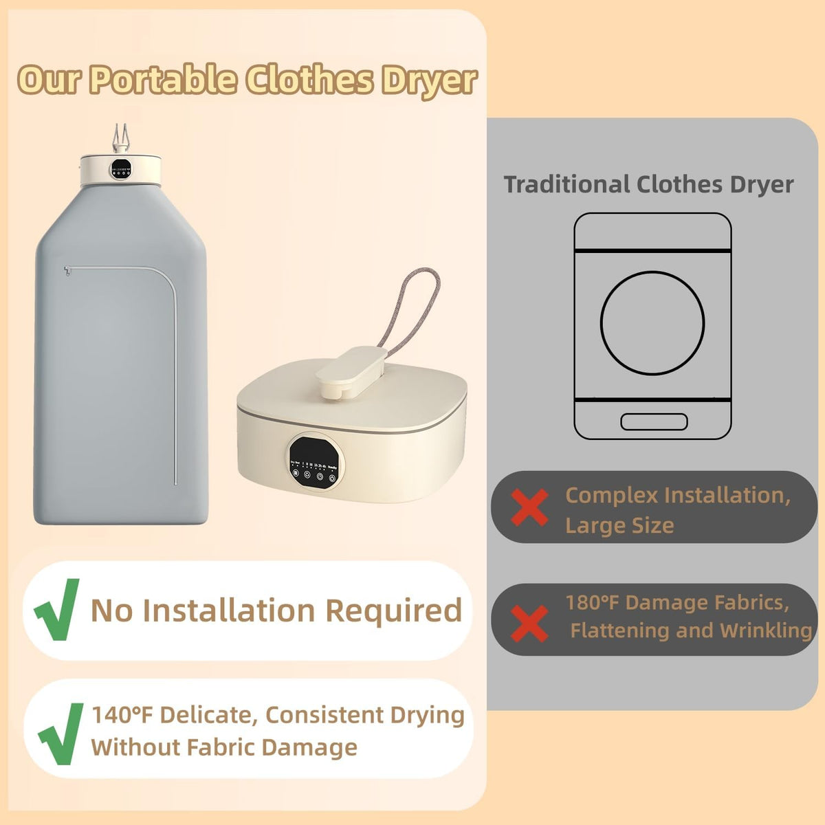 Compact Dual-Function Clothes Dryer & Heater