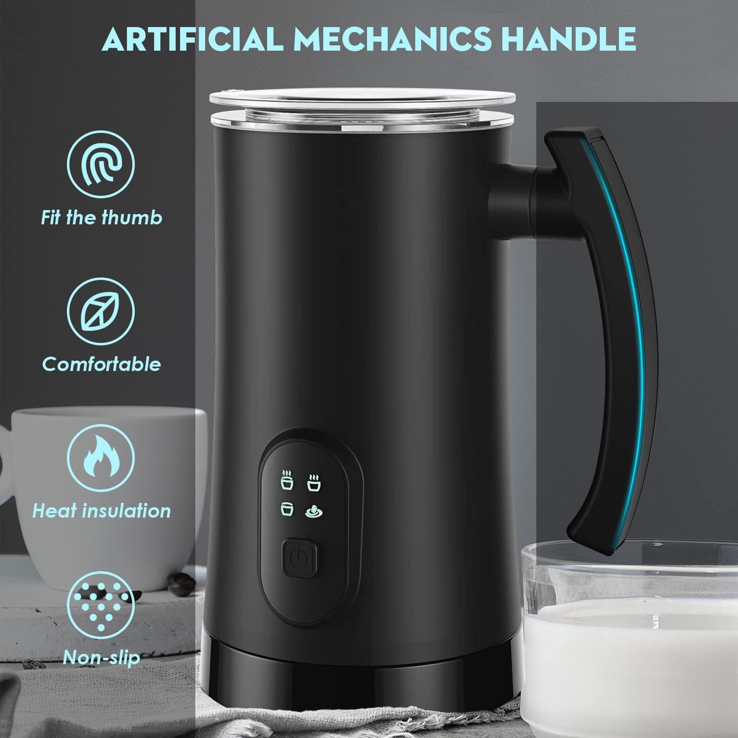 Versatile Electric Milk Frother & Steamer for Home Use