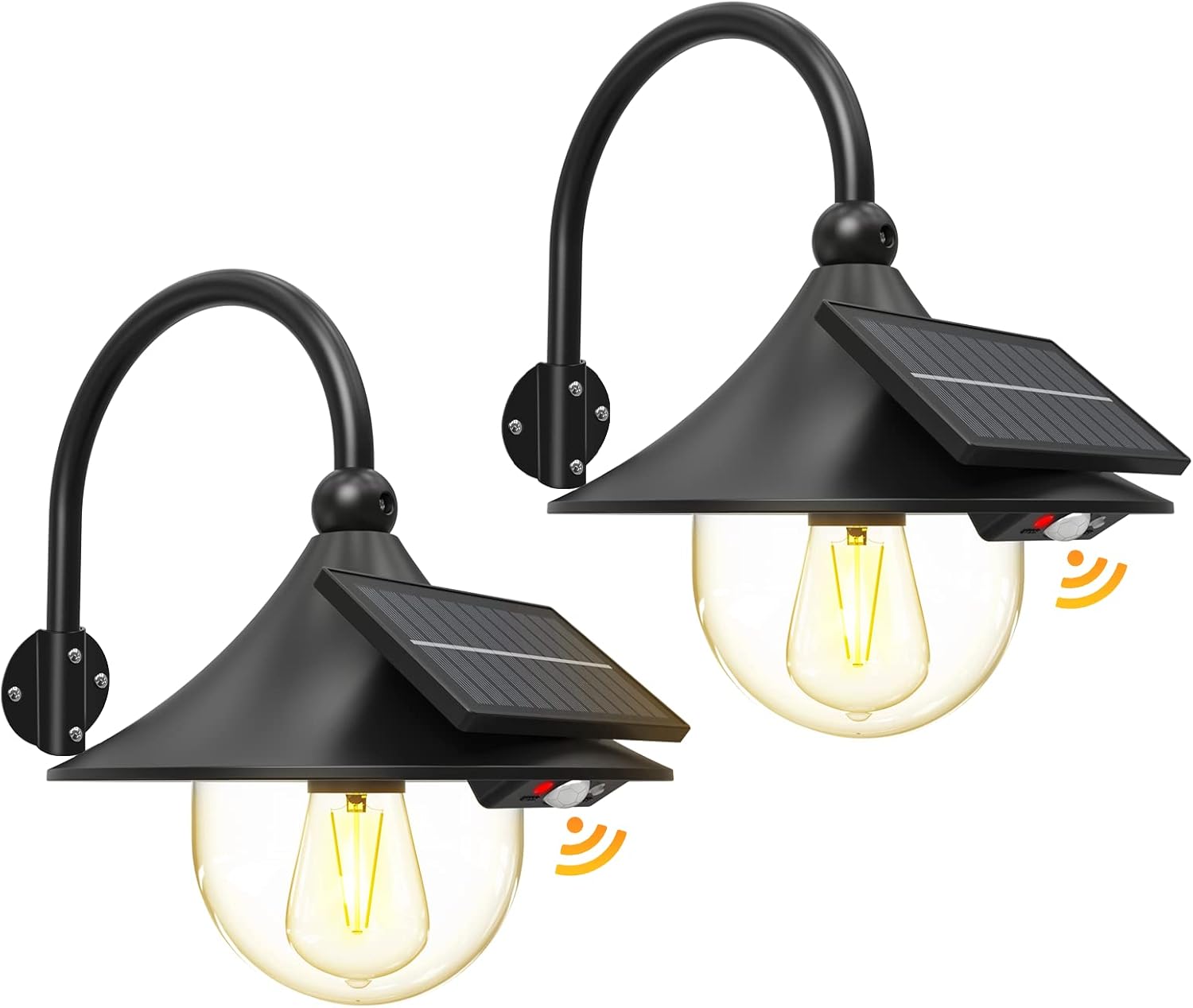 Dual-Pack Solar Motion Detectors for Barn Walls – 3 Modes, Flexible Arm