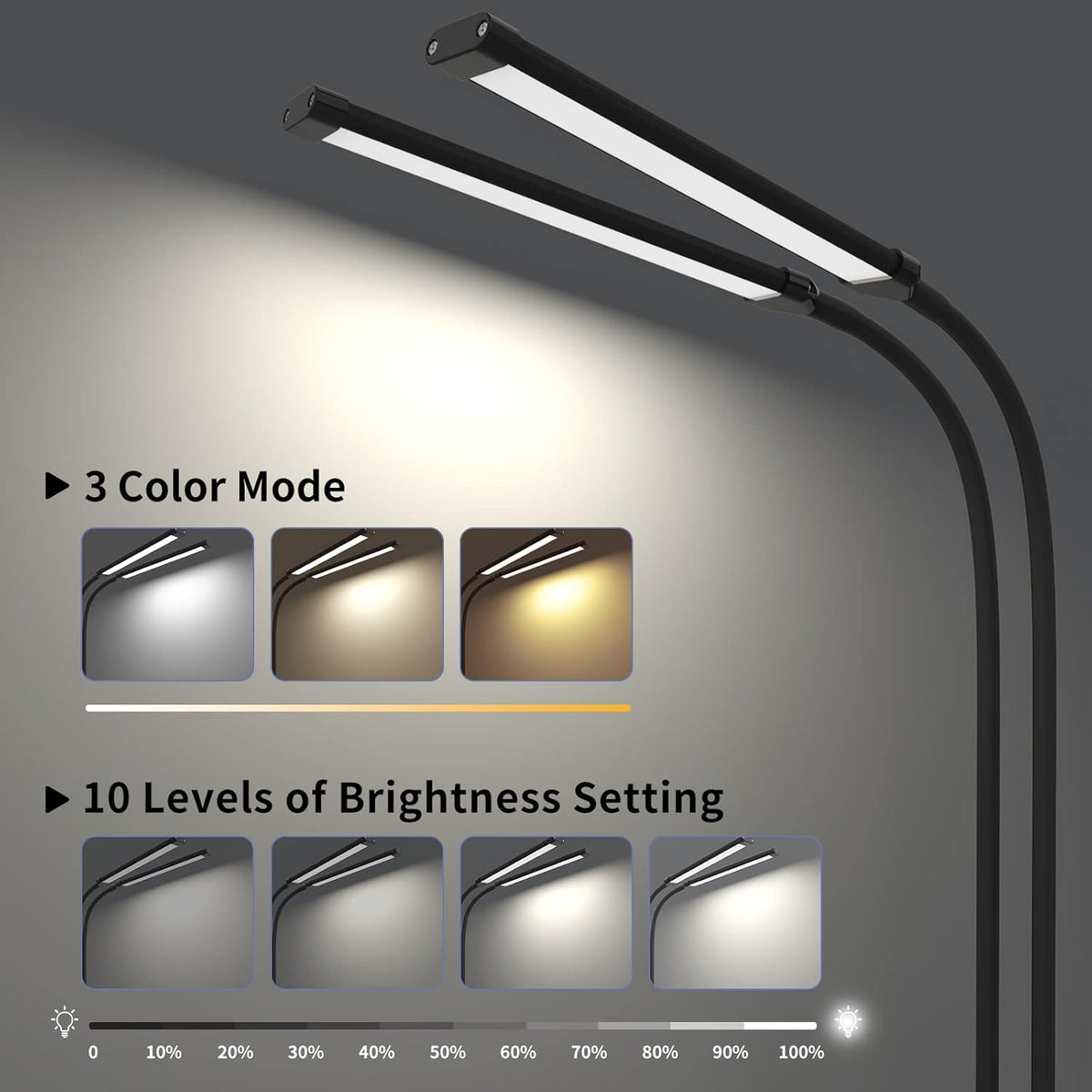Clip-On Desk Lamp with 77 LEDs and 70 cm Flexible Neck