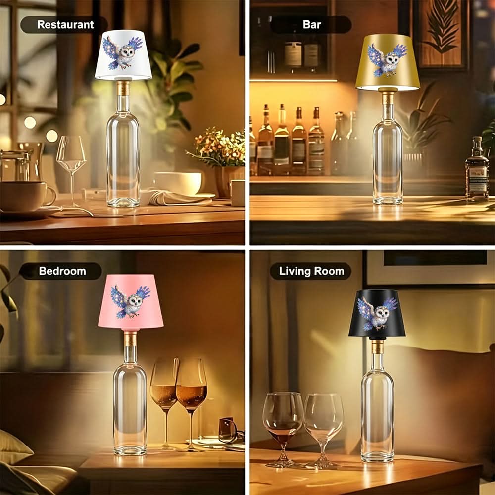 Owl Haven – Stylish LED Bottle Lamp with Touch Control