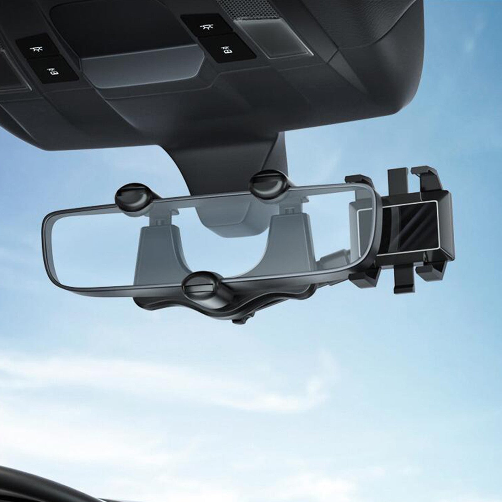 Smart Mirror Phone Mount for Safe Driving