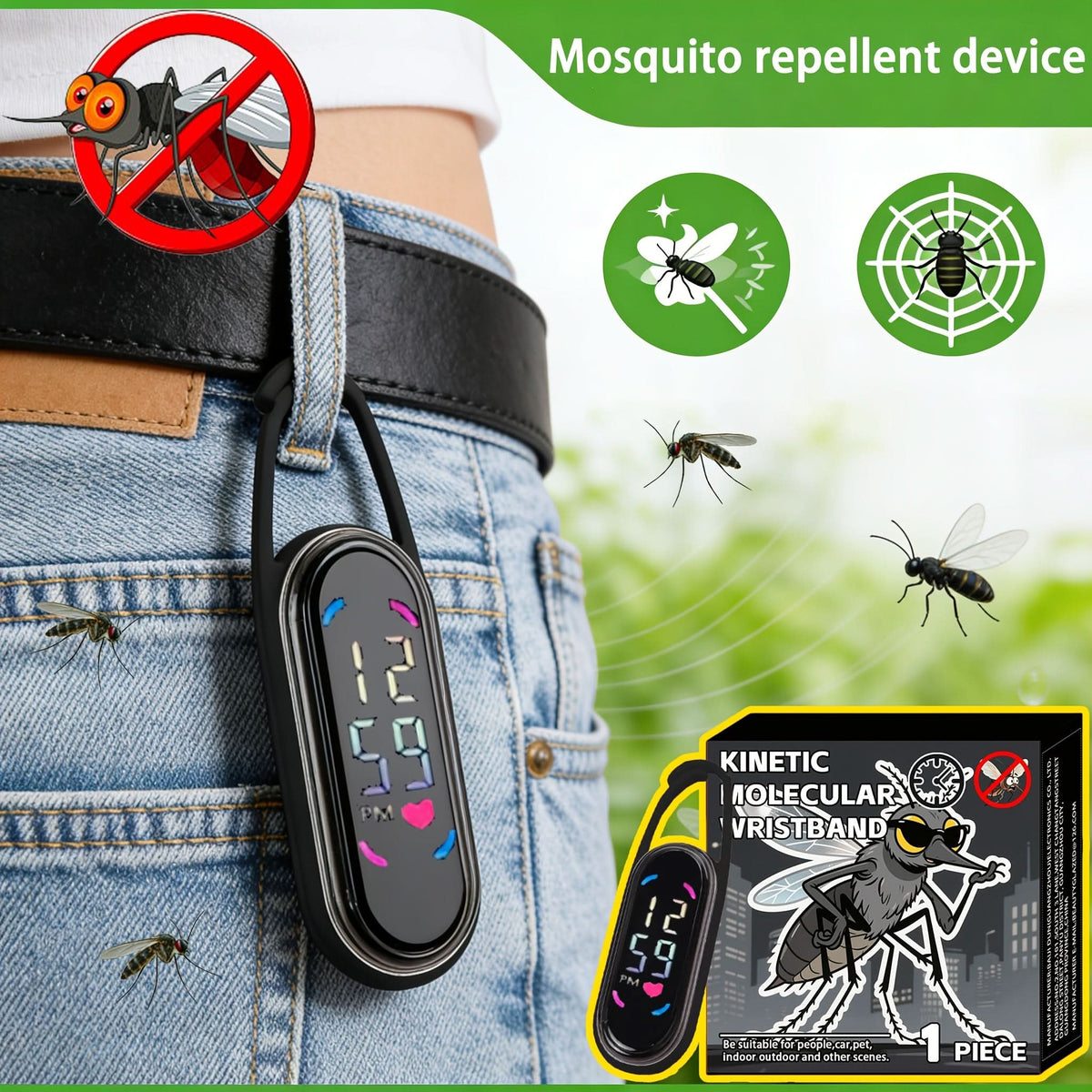 InsectGuard – Sleek Mosquito Defense Wristband for Outdoor Fun