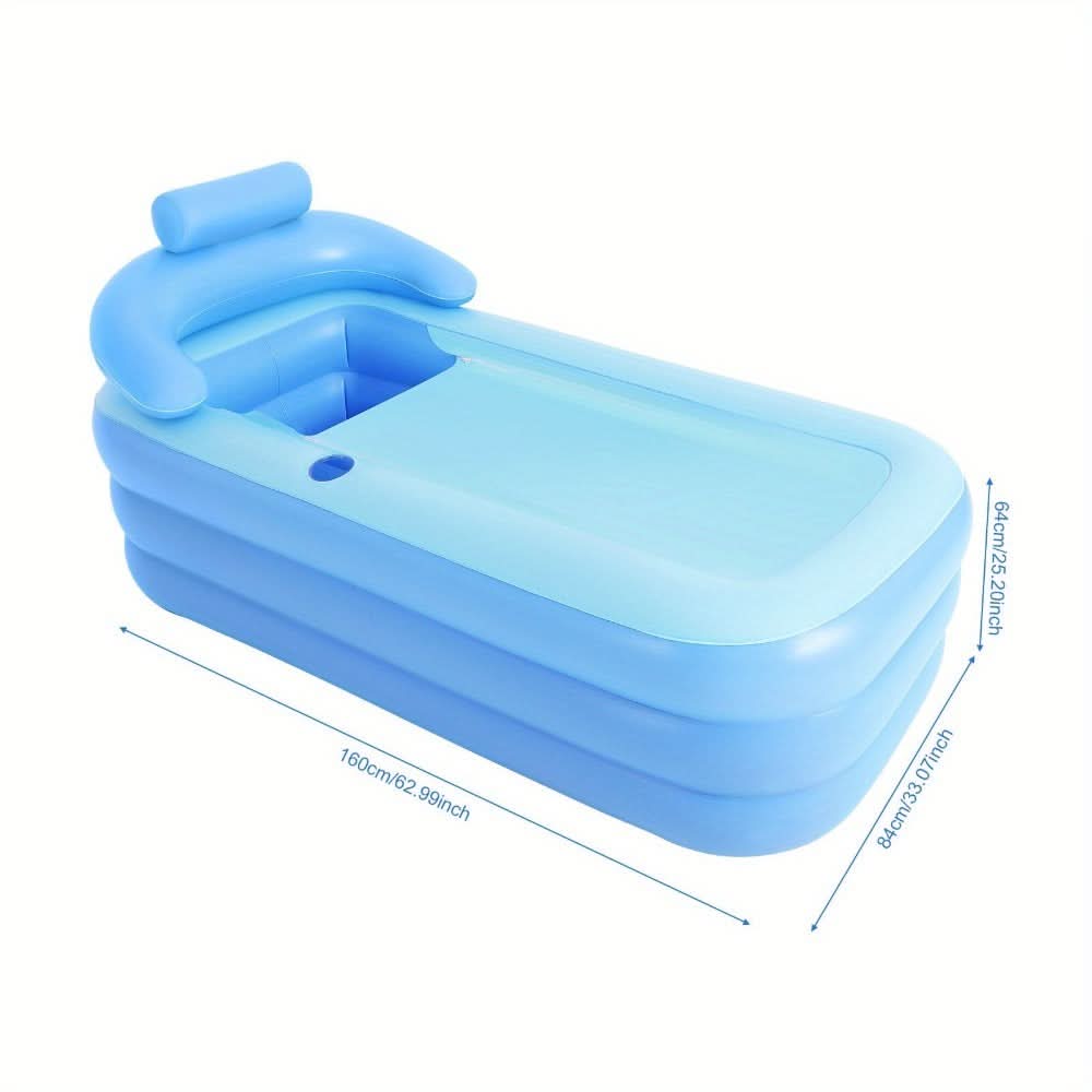 AquaEase – Portable Folding Bathtub with Relaxing Back Support