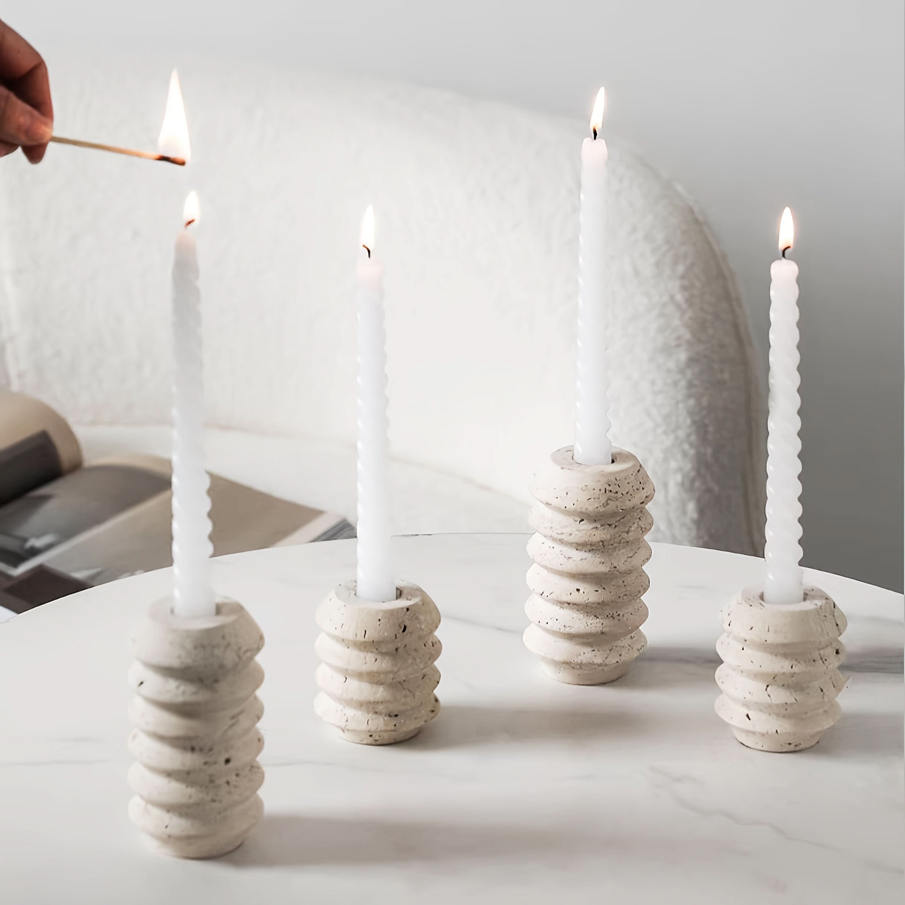 Sophisticated Stone Candle Holder for Timeless Elegance