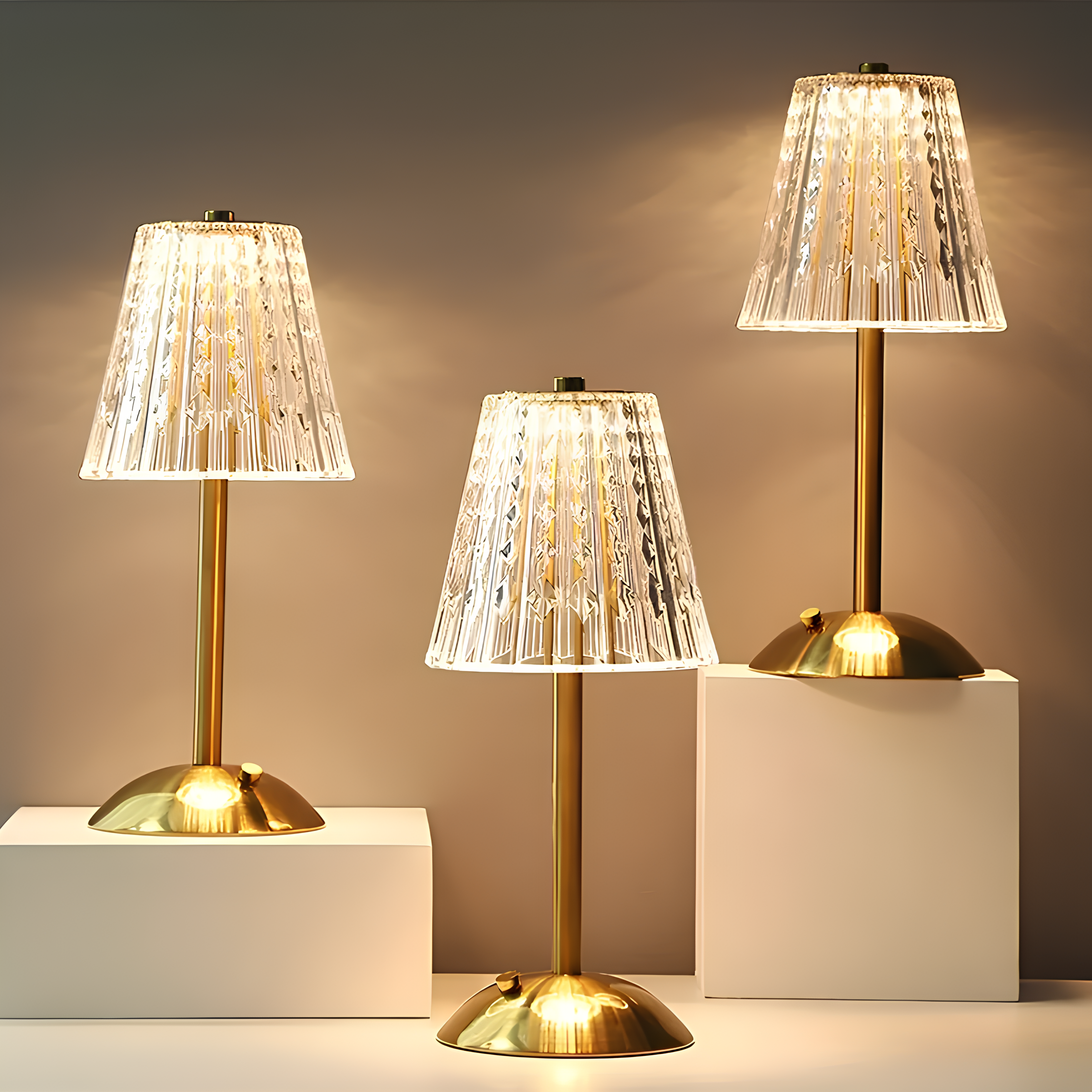 Aurora Luxe Golden Crystal Lamp for Elegant Home Lighting