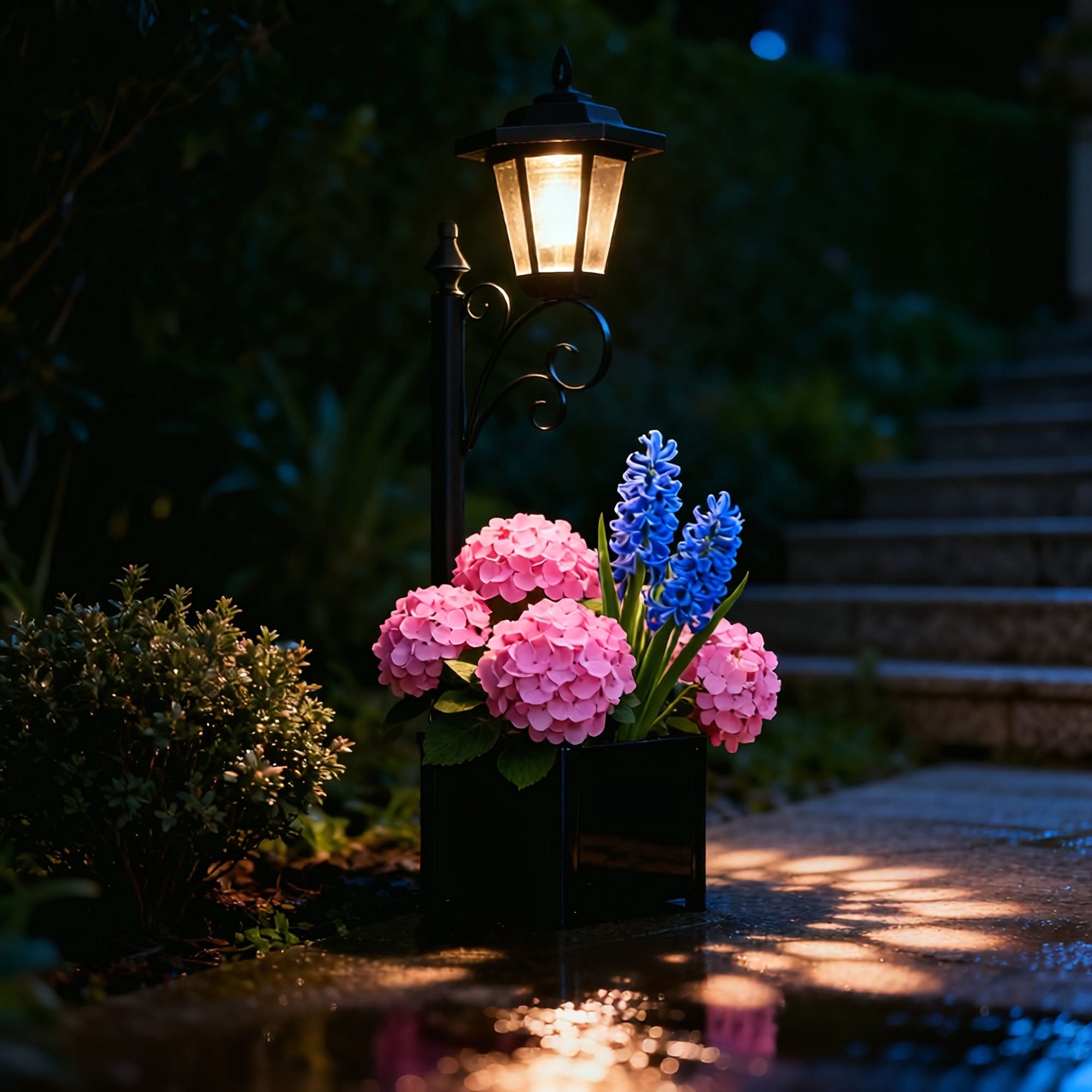 LUMENFLOW – Solar Garden Pathway Light with Floral Base