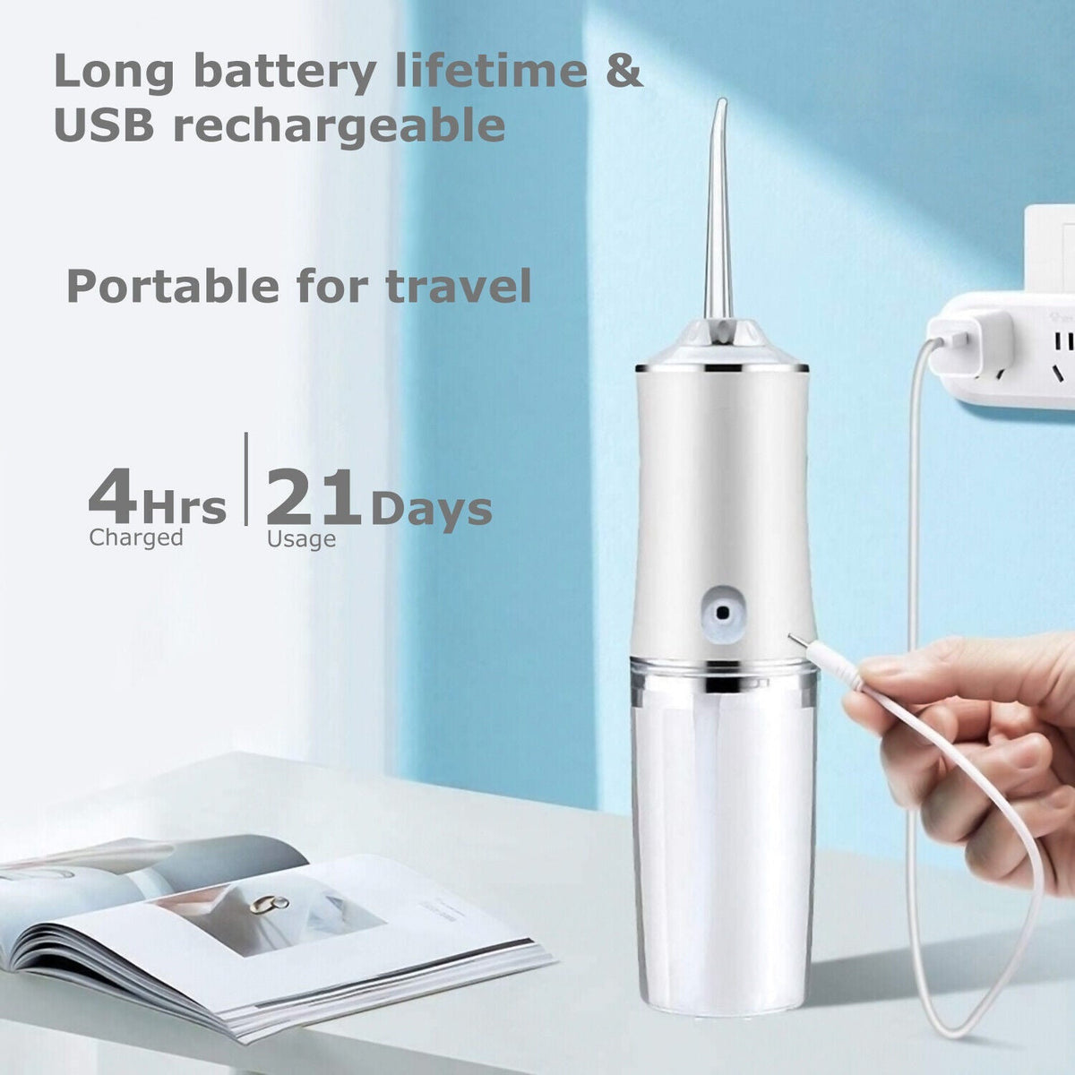 Compact Cordless Water Flosser for Dental Care