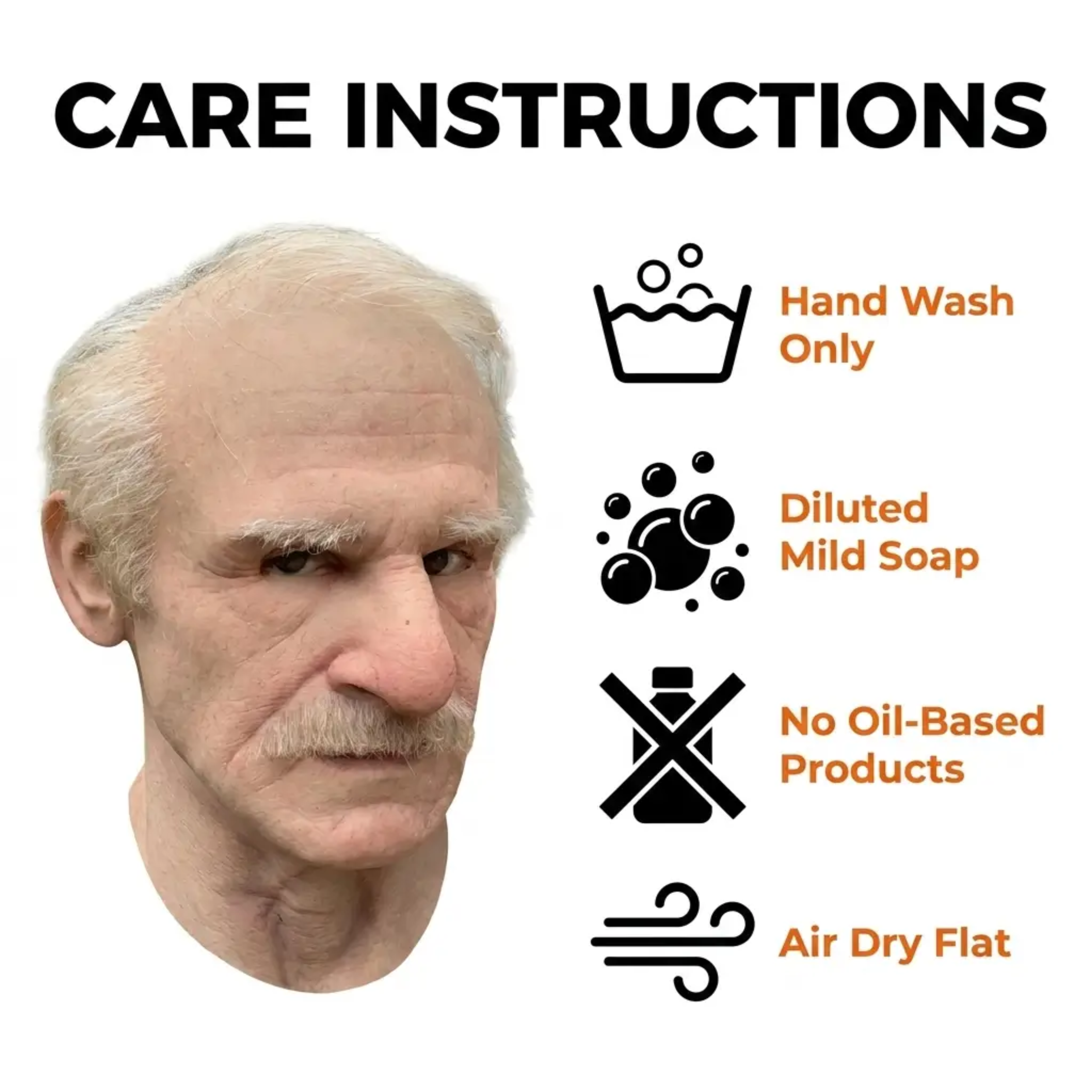 Authentic Elderly Face Mask for Halloween – Latex Full Coverage