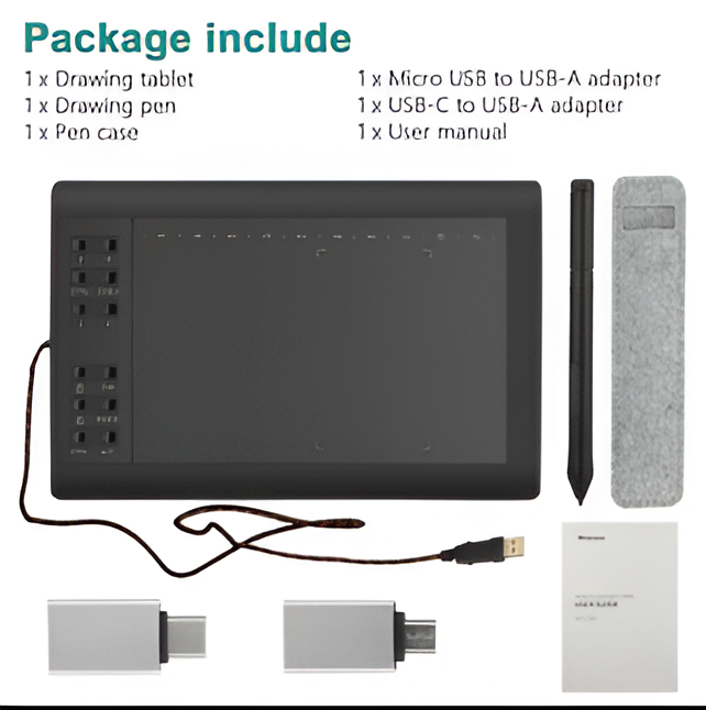 Creative Pro Drawing Tablet with Pressure-Sensitive Pen