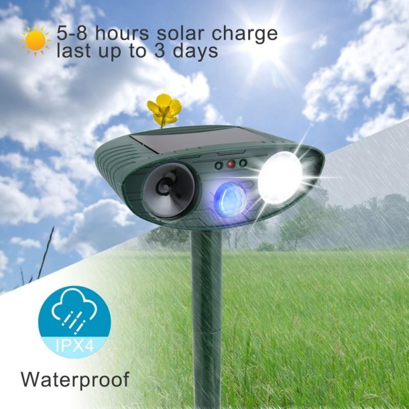 Eco-Friendly Solar Ultrasonic Animal Deterrent