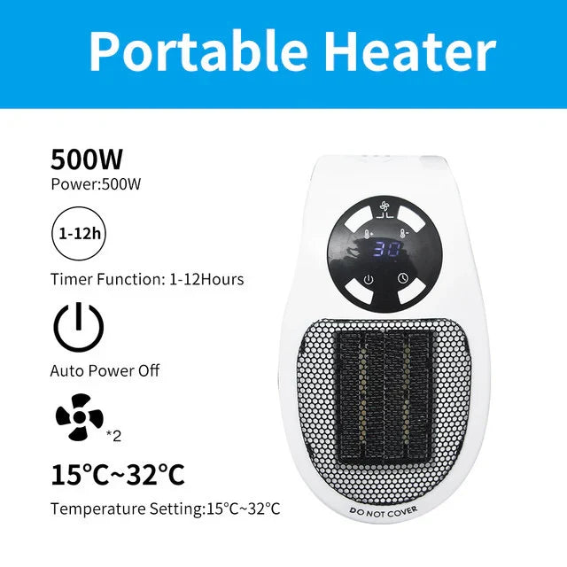 CozyNest 500W Compact Electric Heater