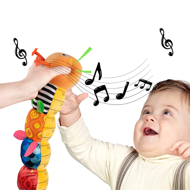 Musical Plush Caterpillar Rattle for Sensory Fun