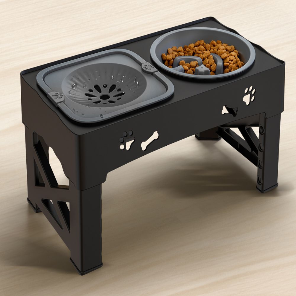 Customizable Elevated Slow Feed Dog Bowl