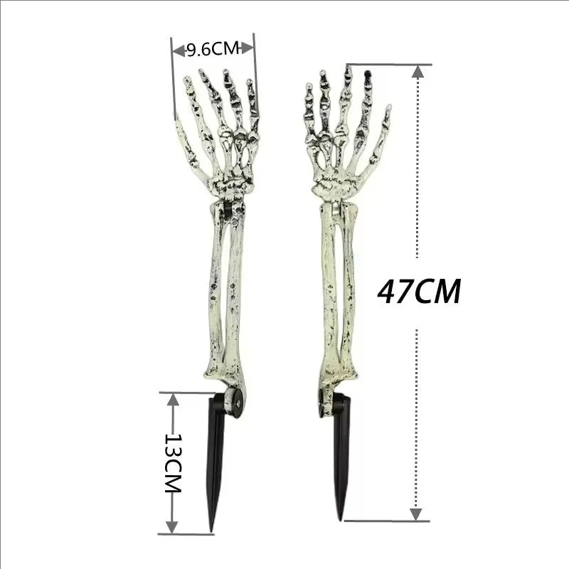 Eerie Solar-Activated Skeleton Hand Yard Lights
