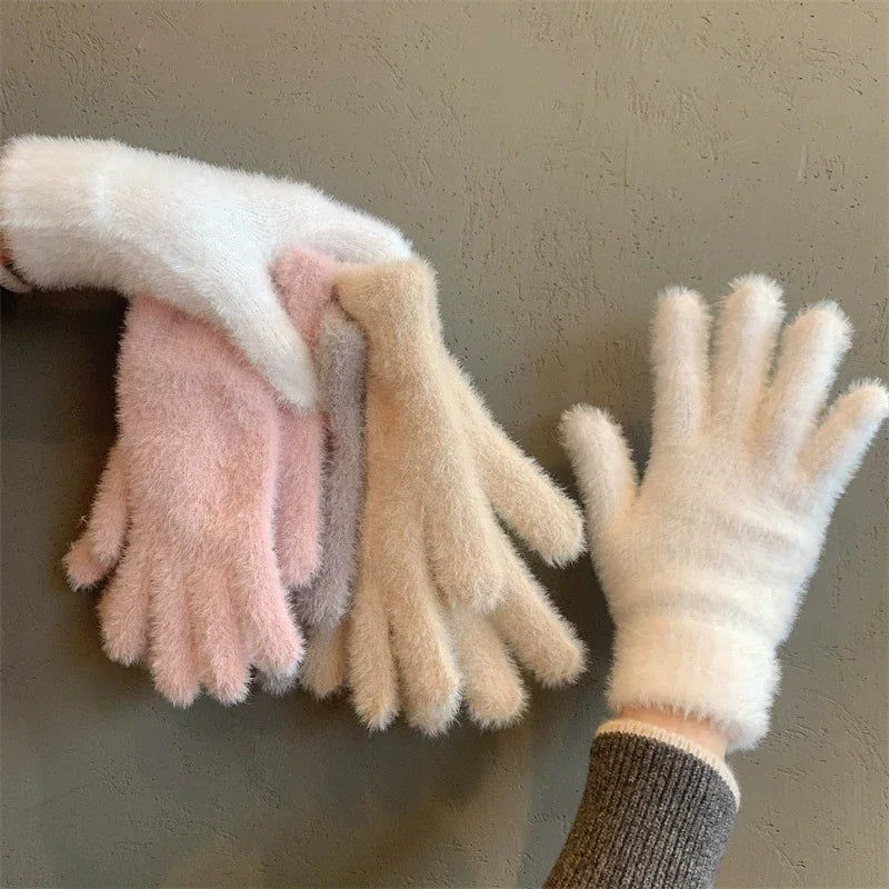 Luxurious Velvet Winter Mittens for Women