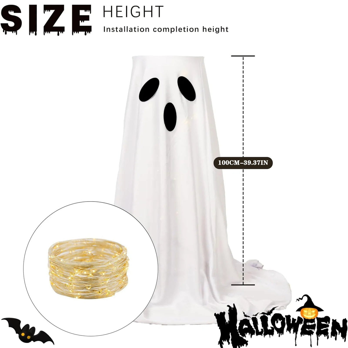 Illuminated Halloween Treat Dispenser with Spooky Ghost Design