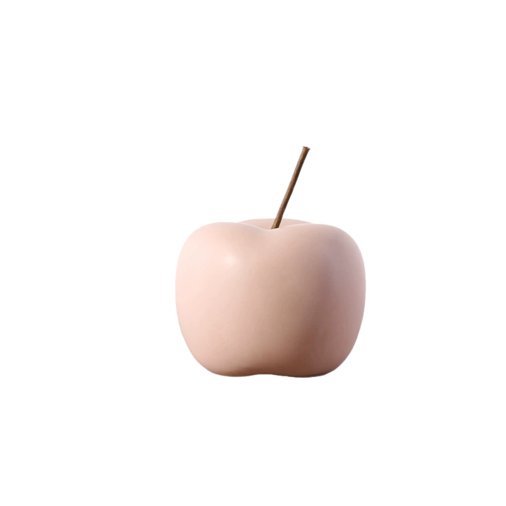 Charming Fruit Art: Glossy Ceramic Apple Decor Piece