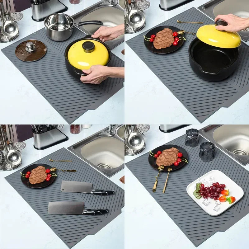 Premium Silicone Draining Mat for Effortless Drying