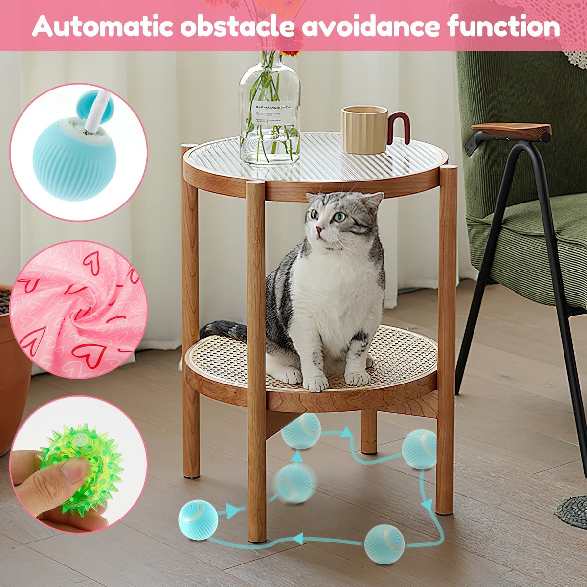 Engaging Feline Playset with Adaptive Motion Ball