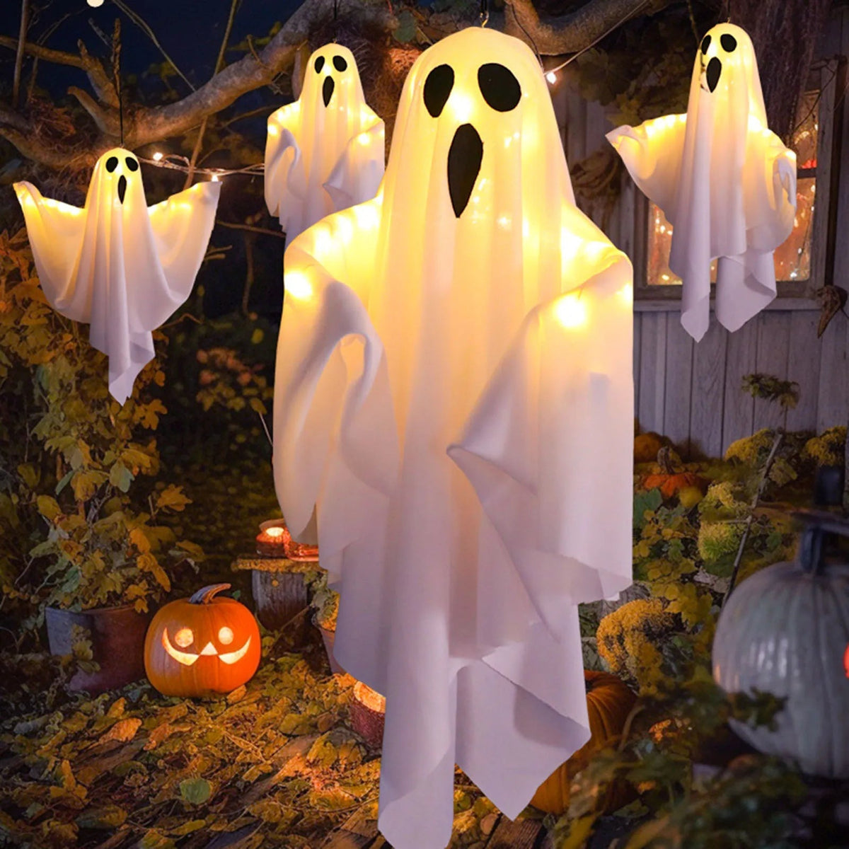 Illuminated Specter Hanging Decoration for Halloween