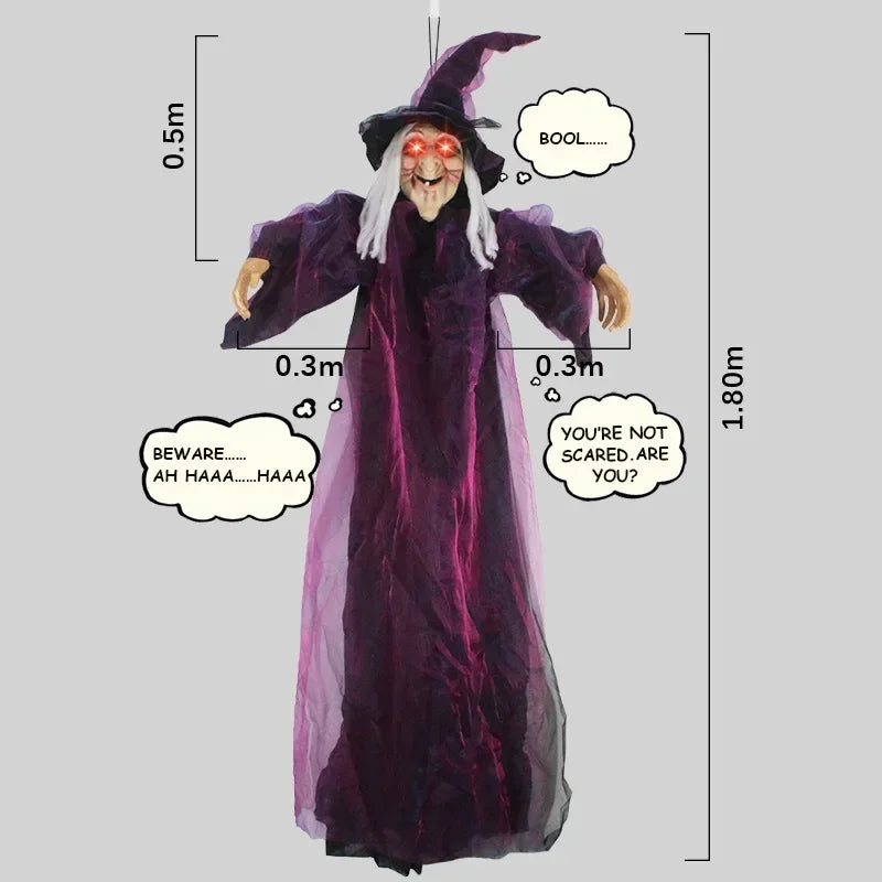 Life-Size Enchanted Witch with Sound Effects and Illuminated Eyes