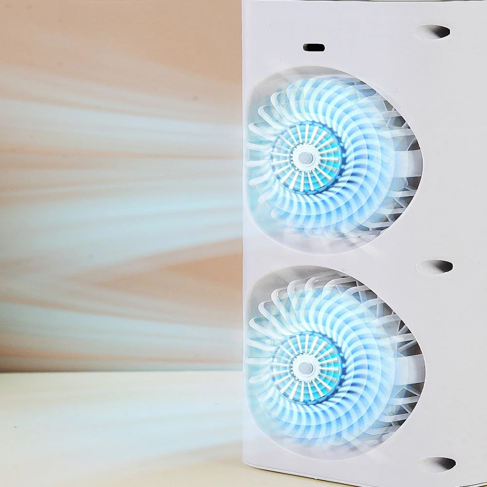 Compact Desk Air Cooler with Humidifier and LED Light