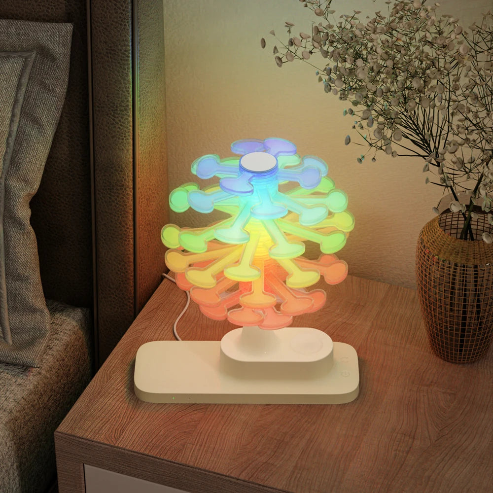 Artistic Spiral Lamp with Wireless Charging Station