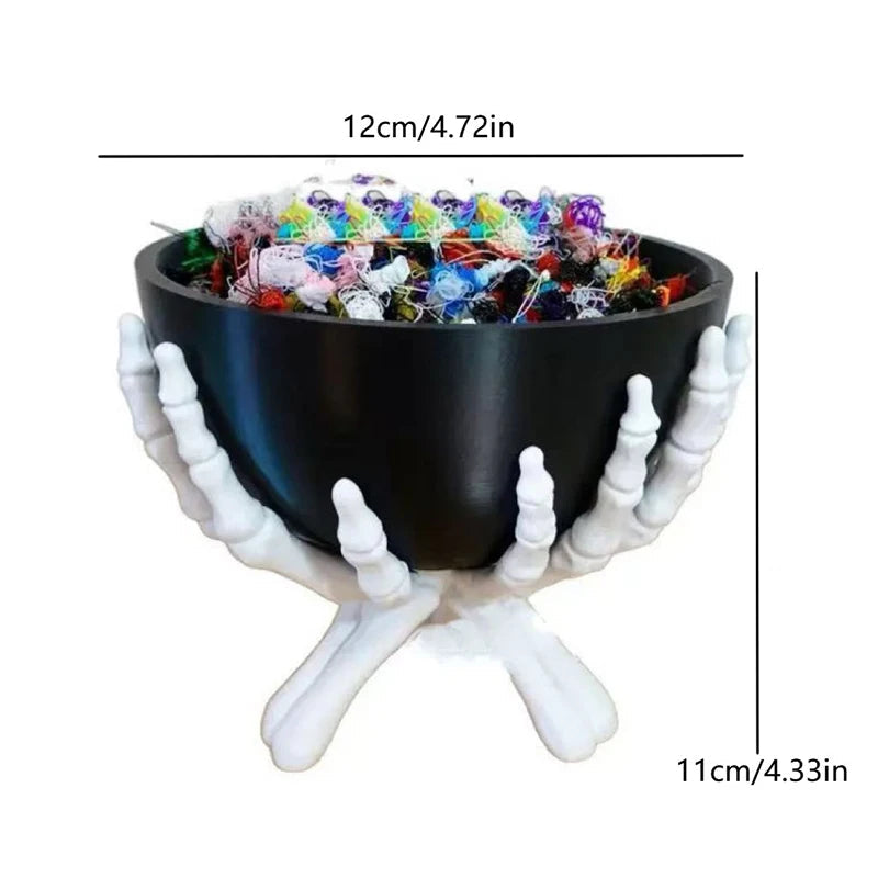 Hauntingly Elegant Skeleton Hand Snack Holder