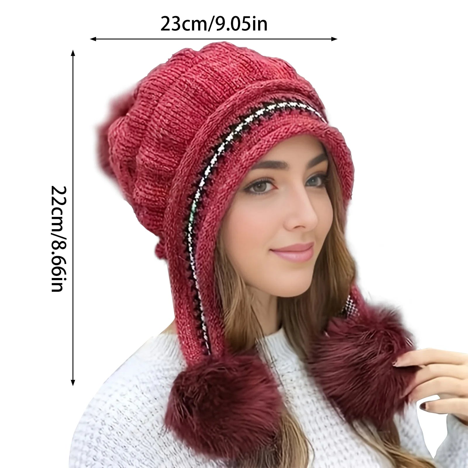Cozy Fleece-Lined Winter Beanie with Fluffy Pom Pom