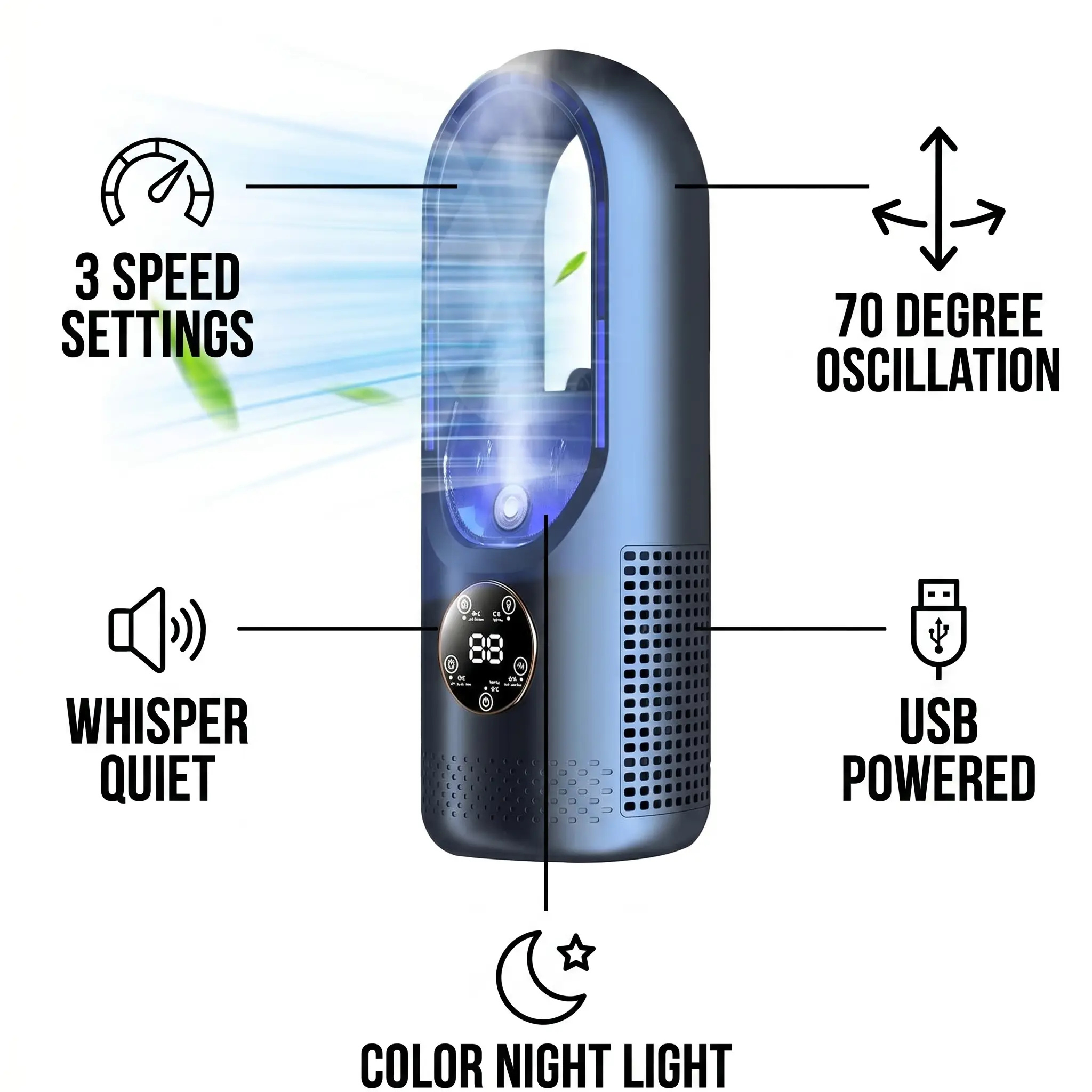 WhisperCool Portable Air Conditioner – Blade-Free Comfort for Home & Office