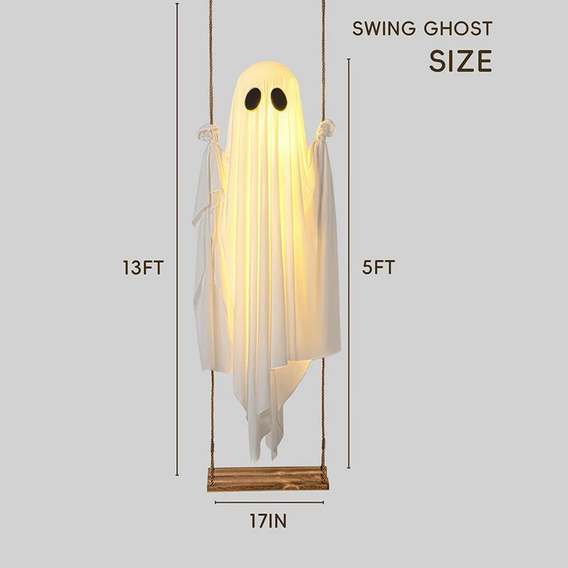 Illuminated Swinging Specter Halloween Decoration with LED Lights