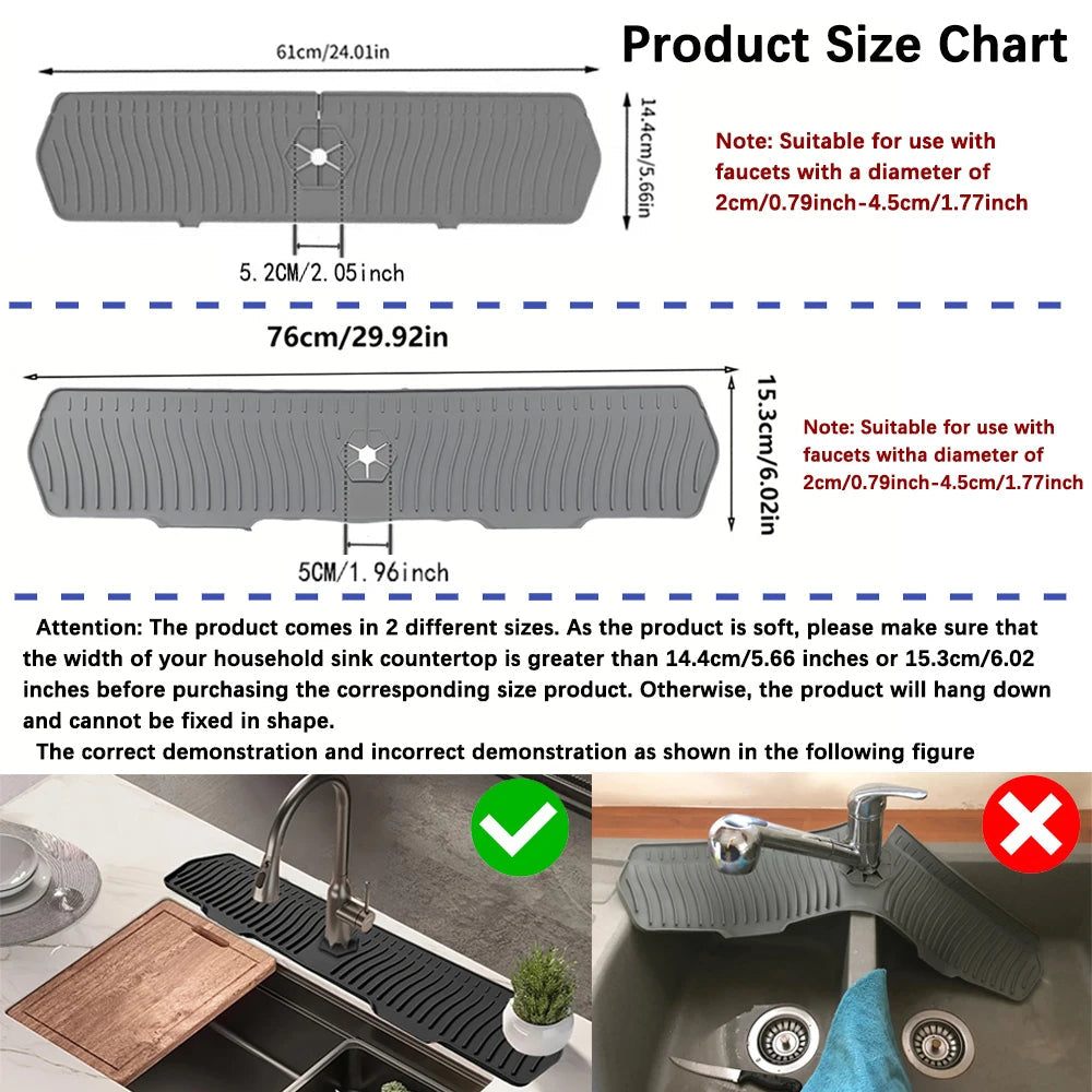 Silicone Splash Shield for a Tidy Kitchen Sink Area