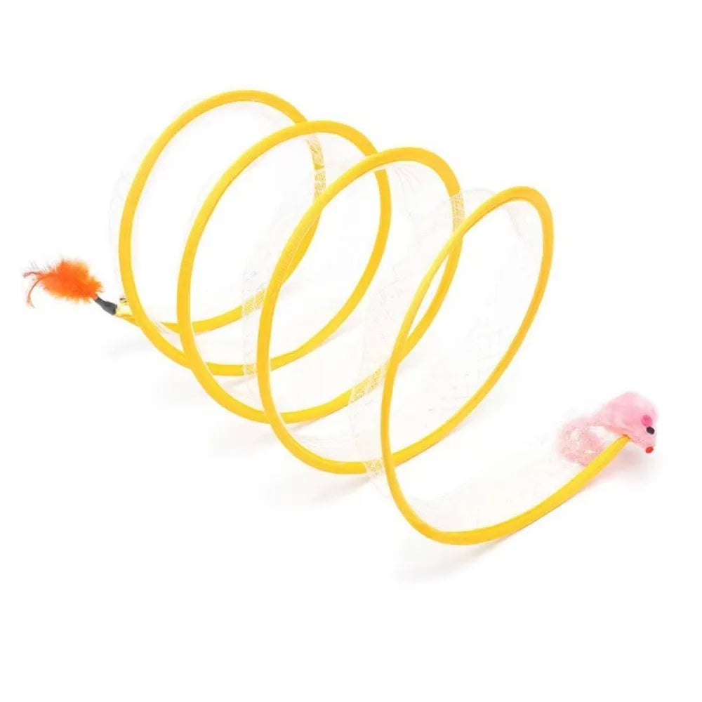 Foldable Curved Interactive Cat Play Tunnel