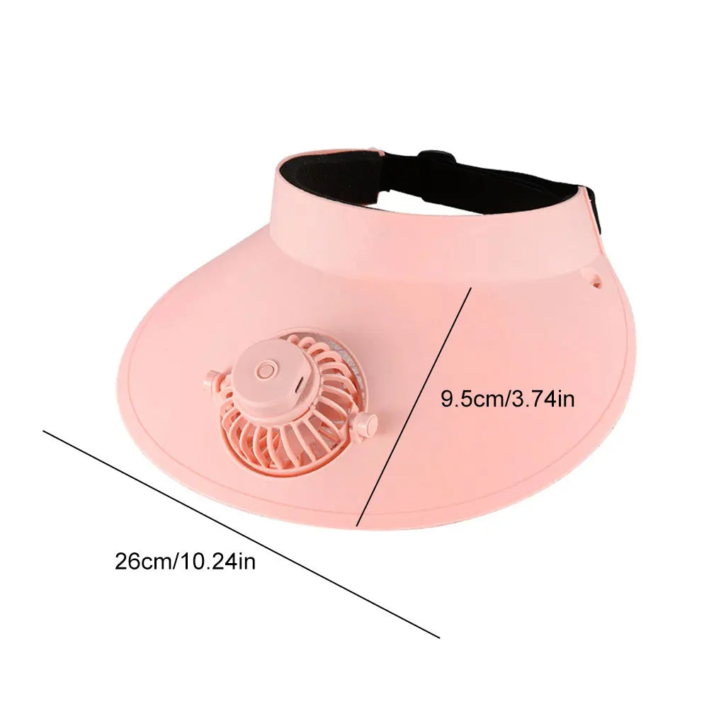 Cooling Sun Visor Hat with Solar-Powered Breeze