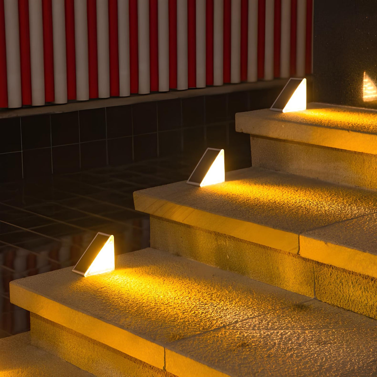 LED Solar-Powered Step Lights